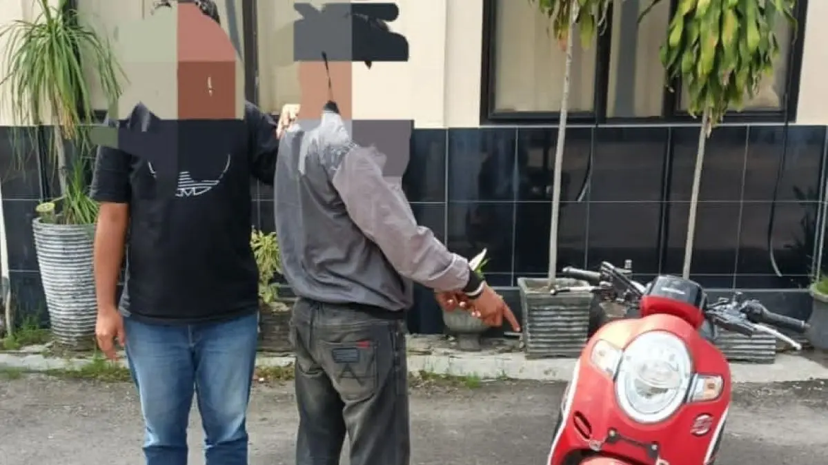 TANGKAP DPO : Polsek Pahandut meringkus seorang buronan yang terlibat aksi pencurian sepeda motor di kawasan Masjid Nurul Islam, Jalan A Yani, Palangka Raya. FOTO: IST/RADAR SAMPIT