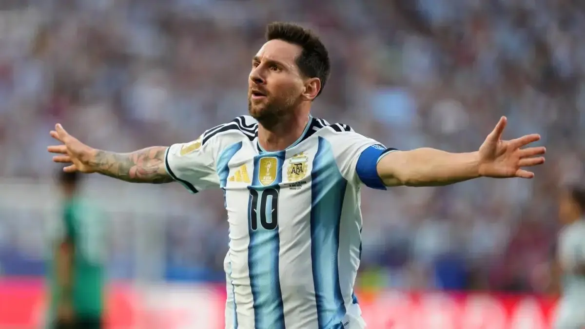 GOL PERTAMA: Lionel Messi, bintang tim nasional Argentina, mencetak hat-trick pertamanya di ajang Piala Dunia 2026.(AP)
