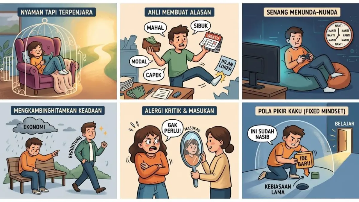 ilustrasi kebiasaan perusakan kesuksesan/AI