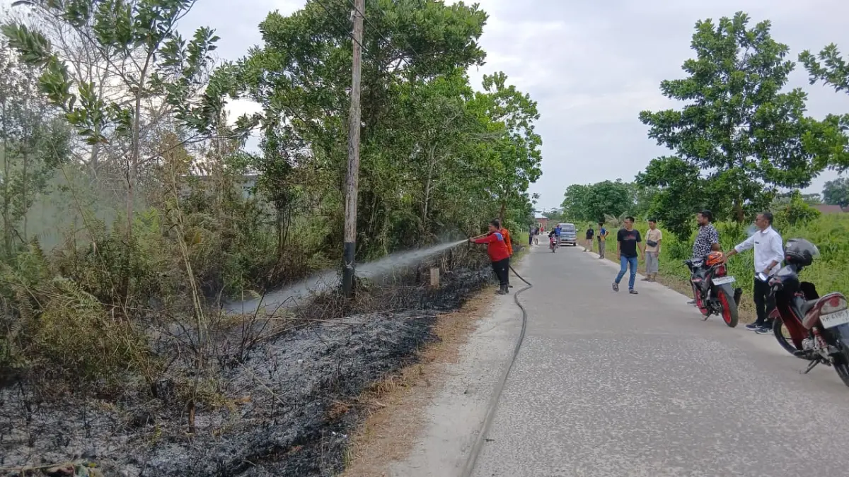 Para petugas saat berupaya melakukan pemadam kebakaran hutan dan lahan di wilayah Kotim, belum lama ini.  (BPBD Kotim/Radar Sampit)