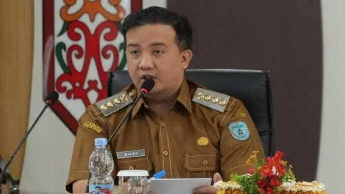 Bupati Lamandau Rizky Aditya Putra saat paparan dalam kegiatan rapat kerja baru-baru ini.(dok)