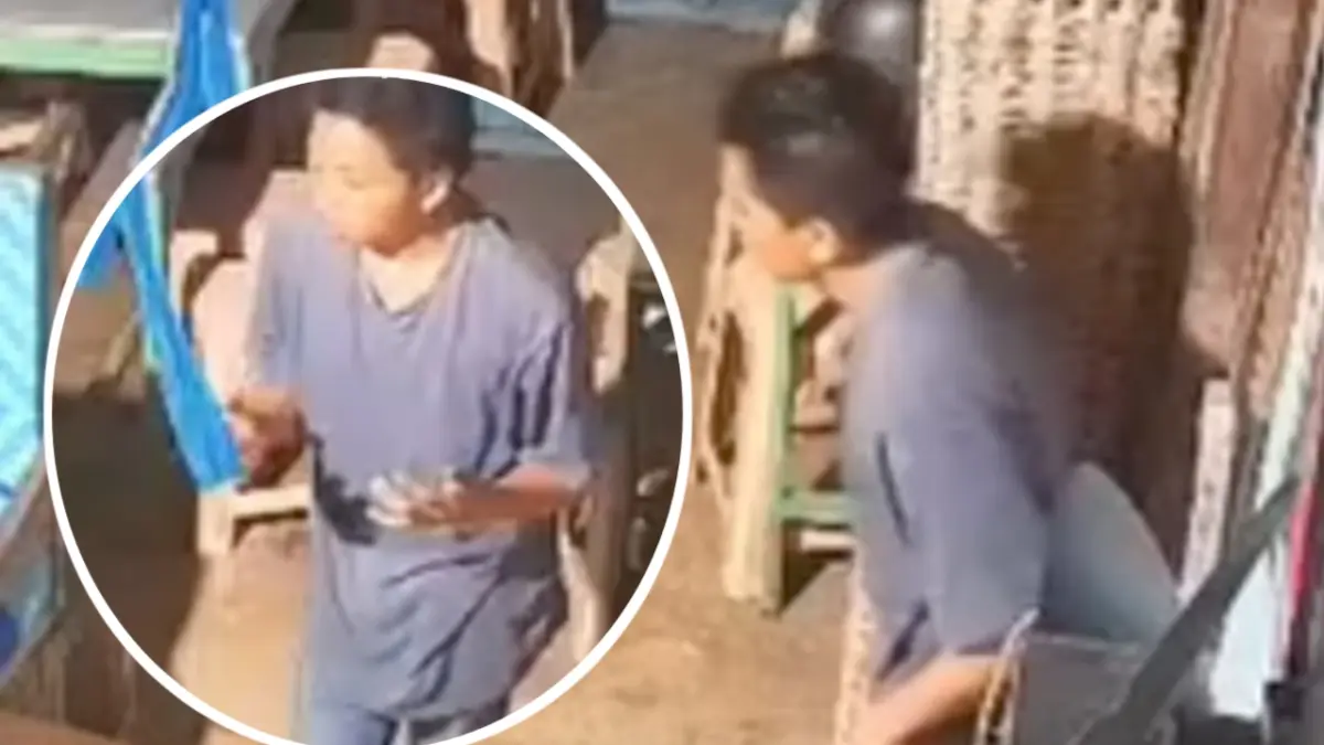 Rekaman kamera pengawas tersangka pencurian menurunkan gerakan berdoa sesaat sebelum beraksi di Warung Restu Ibu, Jalan DI Panjaitan Sampit (Warga/Radar Sampit)