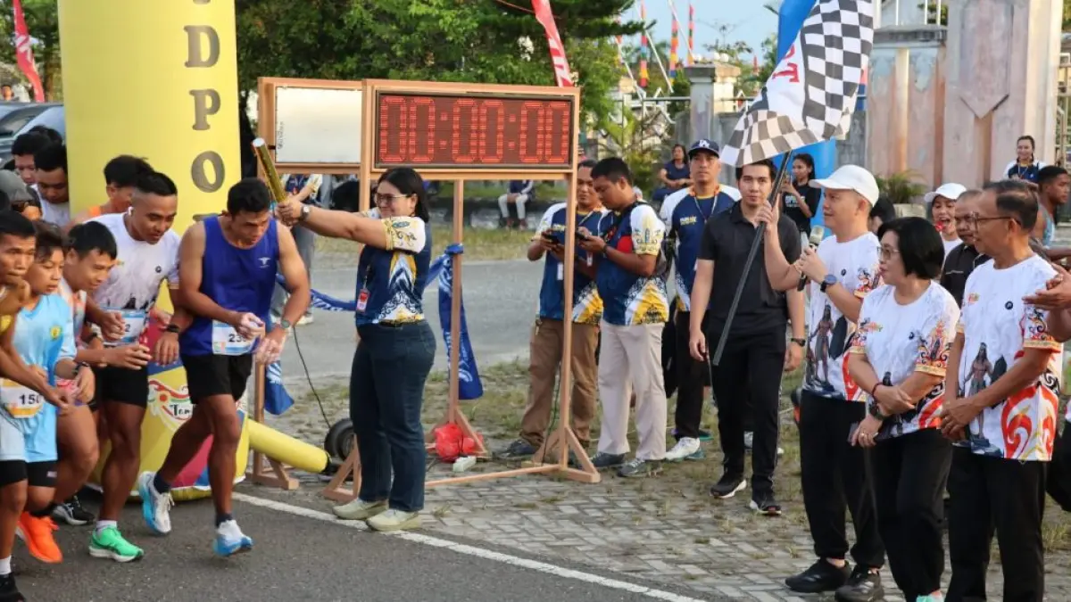 Para peserta fun run 5K akan memulai start di GPU Damang Batu, Minggu (21/6). (DISDIKPORA GUNUNG MAS/RADAR SAMPIT)&nbsp;