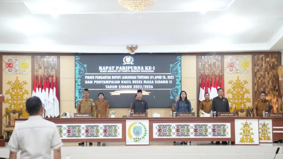 Wakil Bupati Lamandau Abdul Hamid mengadiri Rapat Paripurna DPRD Lamandau di Nanga Bulik.&nbsp; (RIA/RADAR SAMPIT)
