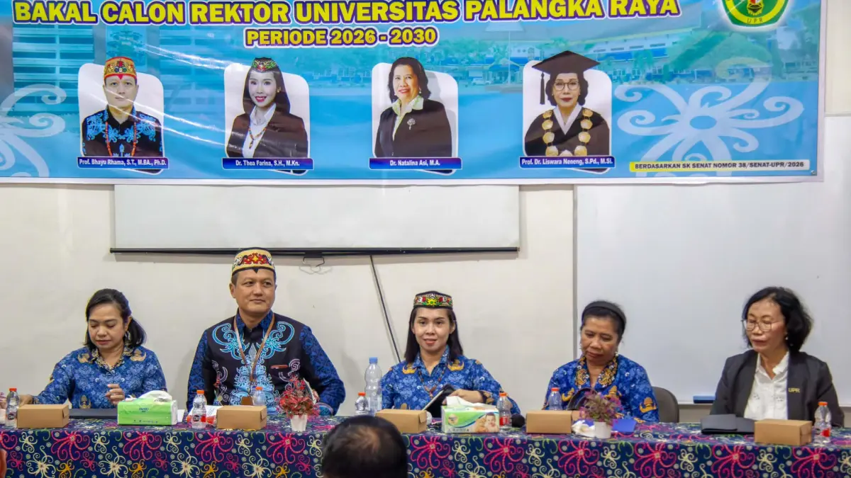 Sosialisasi visi misi yang disampaikan bakal calon rektor UPR periode 2026–2030, baru-baru tadi.(dodi/radarsampit)