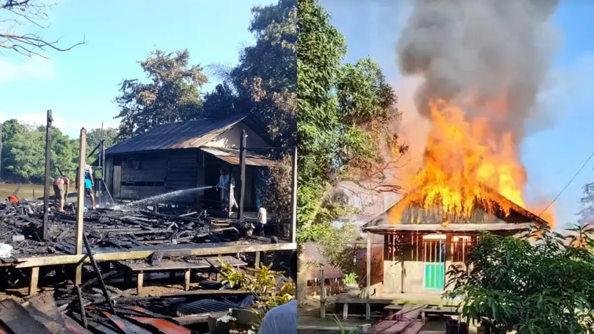 kebakaran terjadi di RT 01, Kotawaringin Hilir, Kecamatan Kotawaringin Lama, Kabupaten Kotawaringin Barat (Kobar), dalam peristiwa itu satu unit rumah ludes di lalap si jago merah, Jumat 26 Juni 2026.