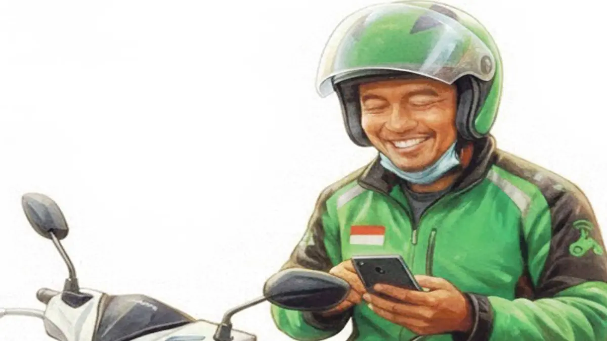 keceriaan driver Ojol menyambut turunnya biaya potongan aplikasi. (AI)