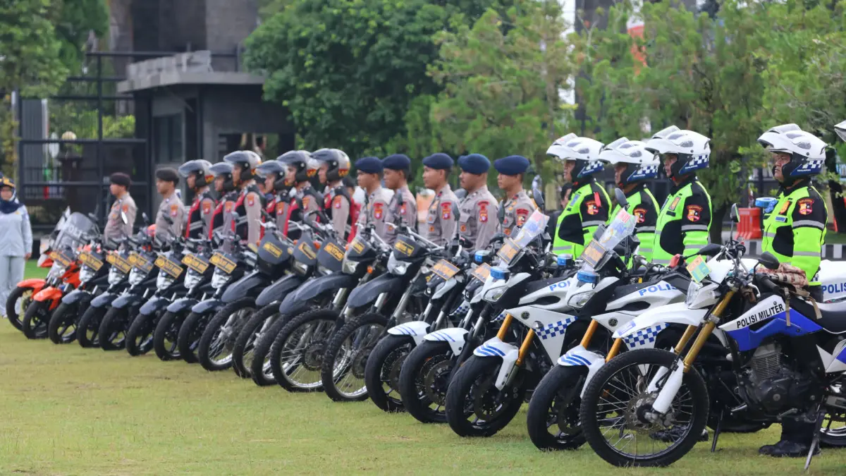 Personel Polda Kalteng saat apel gabungan, belum lama tadi. (dok.radarsampit)