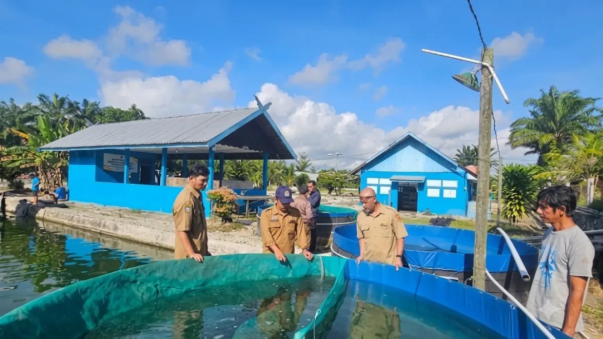 DPKP inventarisasi aset di Balai Benih Ikan (BBI) Pinang Merah, Desa Pasir Panjang, Kecamatan Arsel, Kabupaten Kobar, Selasa 30 Juni 2026.&nbsp;