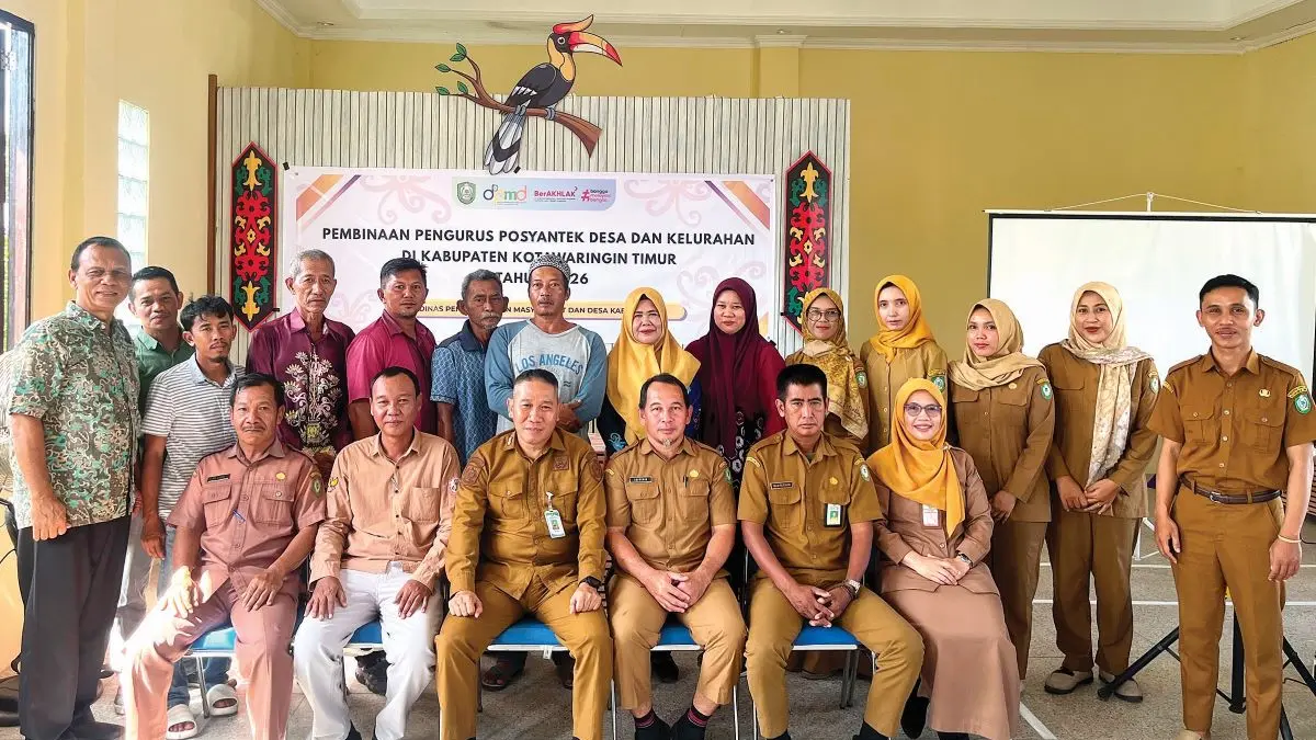 FOTO BERSAMA: Kegiatan Pembinaan Posyantek Desa dan Kelurahan Tahun 2026, di Kelurahan MB Hulu, Kecamatan MB Ketapang, Selasa (30/6/2026). FOTO: DPDM KOTIM/RADAR SAMPIT 