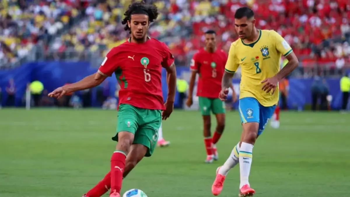 Ayyoub Bouaddi (kiri) harapan baru Maroko yang menyita perhatian di Piala Dunia 2026.(The Guardian)