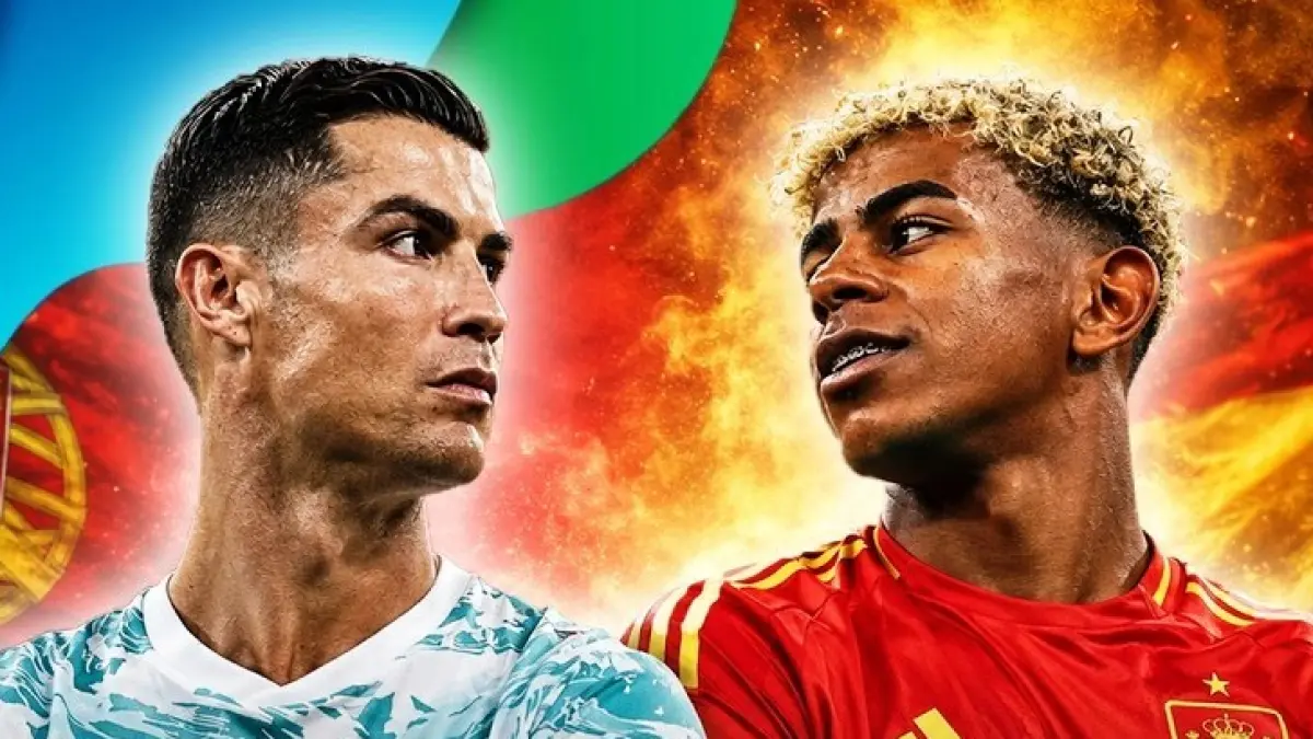 Cristiano Ronaldo dan Lamine Yamal