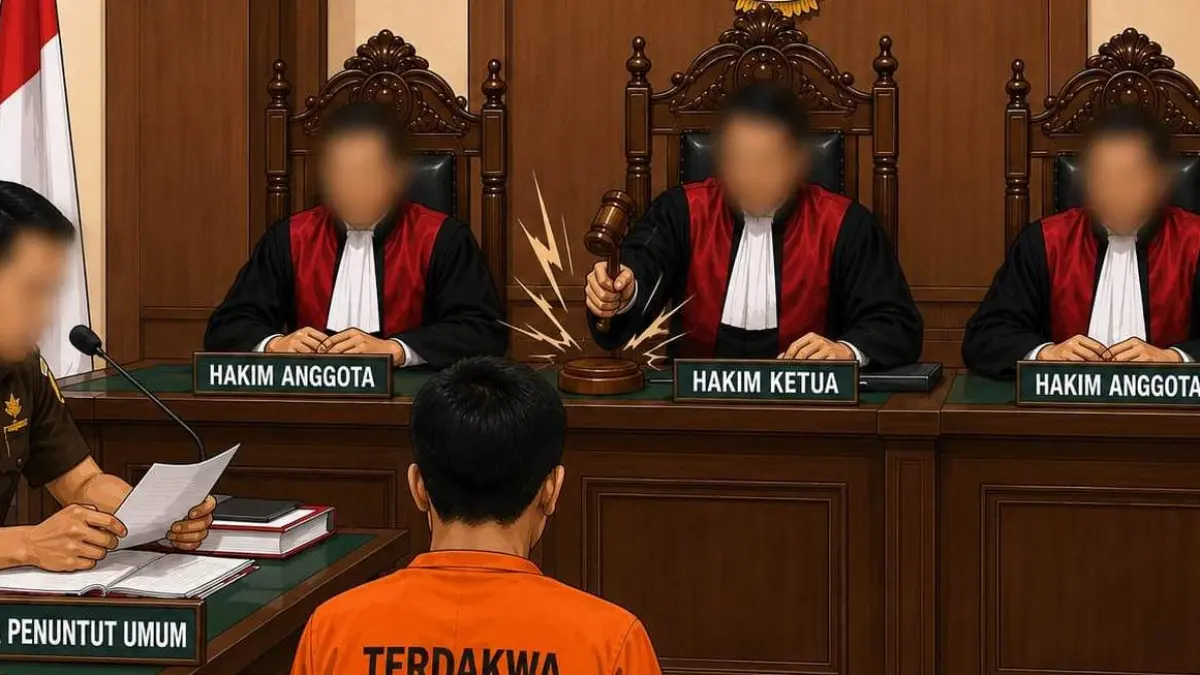 Ilustrasi seorang terdakwa di persidangan. (ist)
