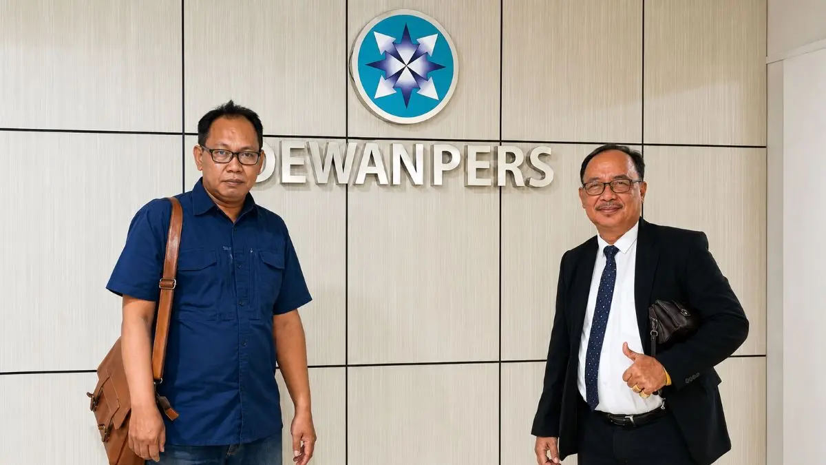 SILATURAHMI: Prediden PERMADIN DR. Mahdianur, S.H., M.H.,(kanan) saat silaturahmi ke kantor Sekretariat Dewan Pers di Jakarta, beberapa waktu lalu. FOTO: IST/RADAR SAMPIT