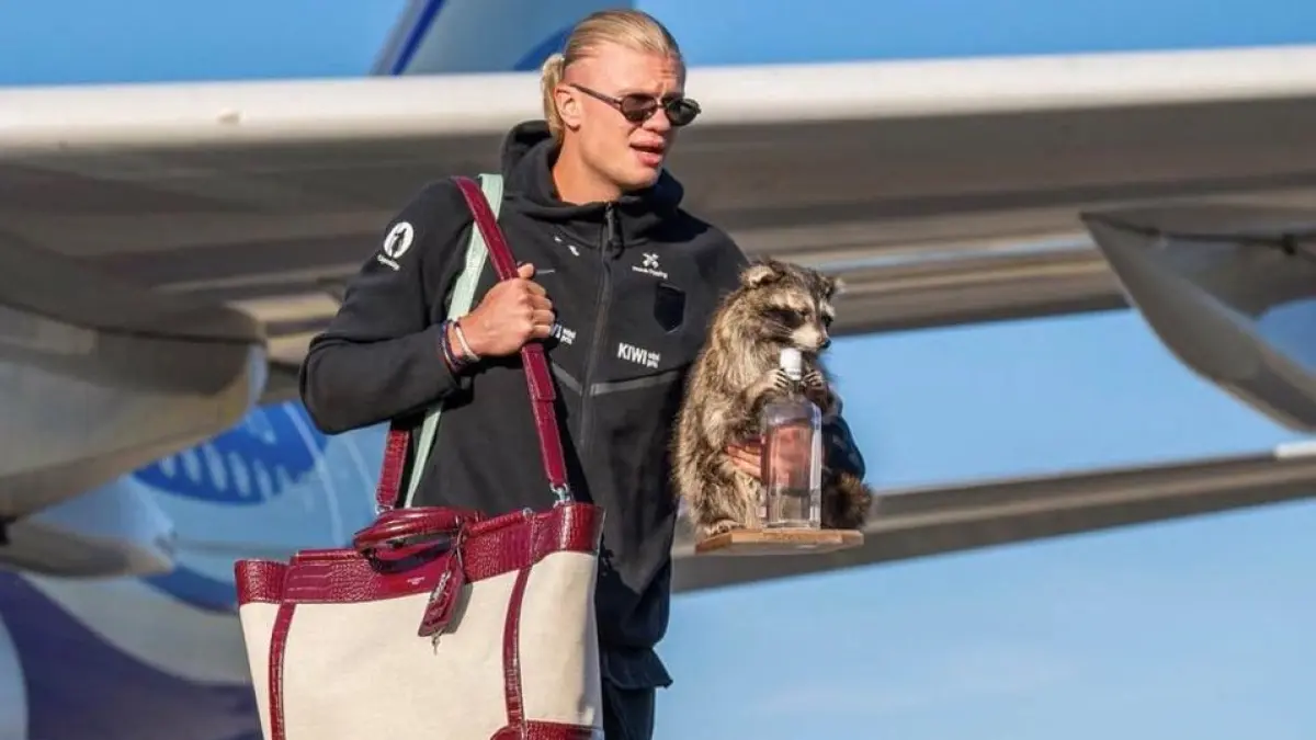 Erling Haaland saat tiba di Norwegia, dengan membawa oleh-oleh khas dari Amerika Utara, dari ajang Piala Dunia 2026. (net)