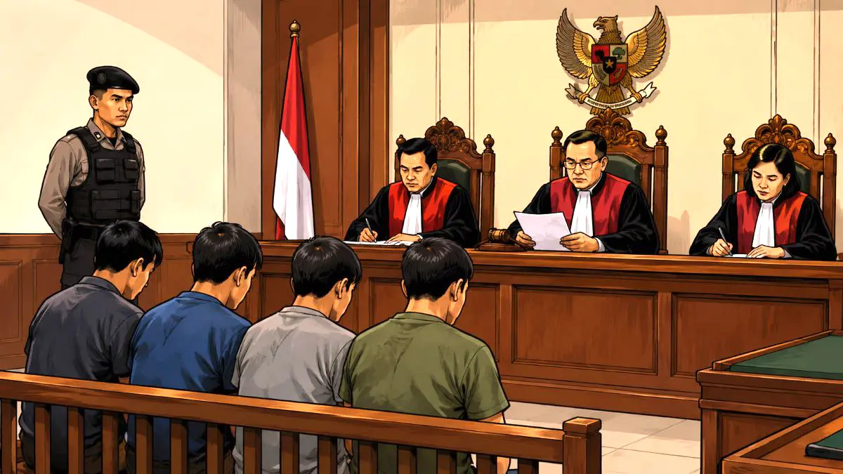 Ilustrasi persidangan di pengadilan