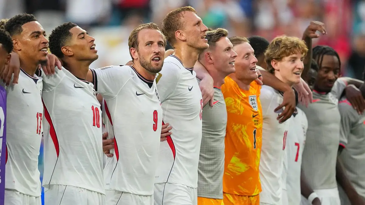 Pemain timnas Inggris di Piala Dunia 2026, usai memenangi salah satu laga.(doc/x.com)