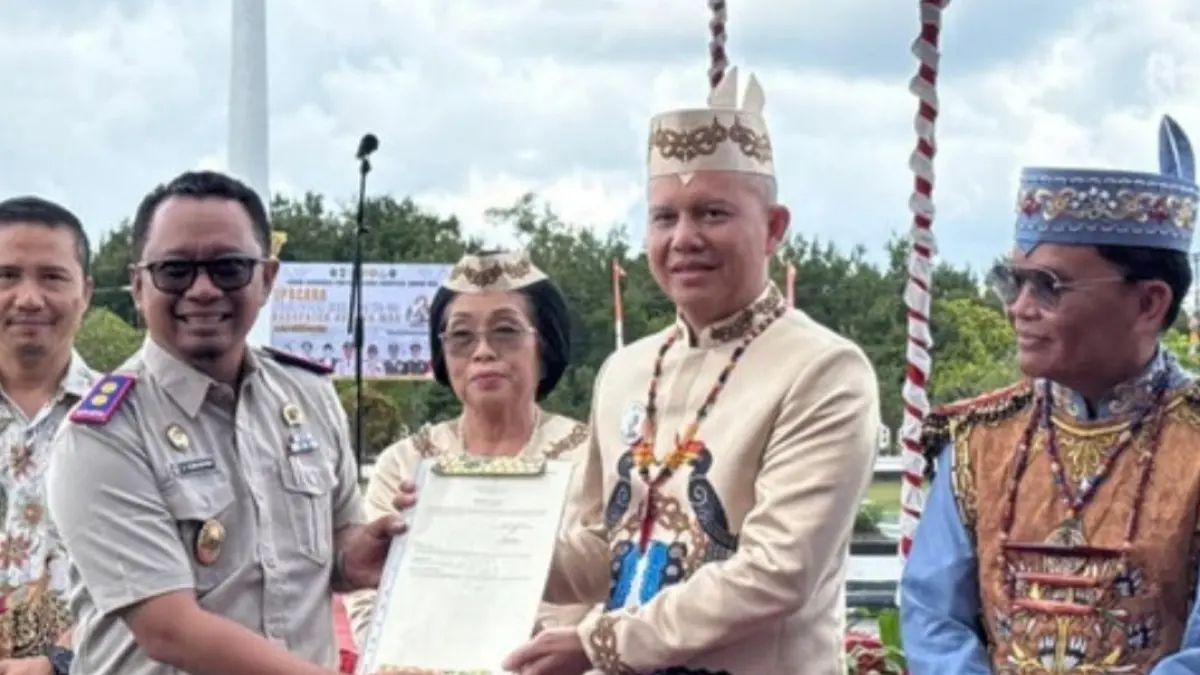 Suasana penyerahan sertifikat aset pemerintah, dalam rangka mendukung program stratetis nasional, belum lama ini. (BPN GUNUNG MAS FOR RADAR SAMPIT)&nbsp;