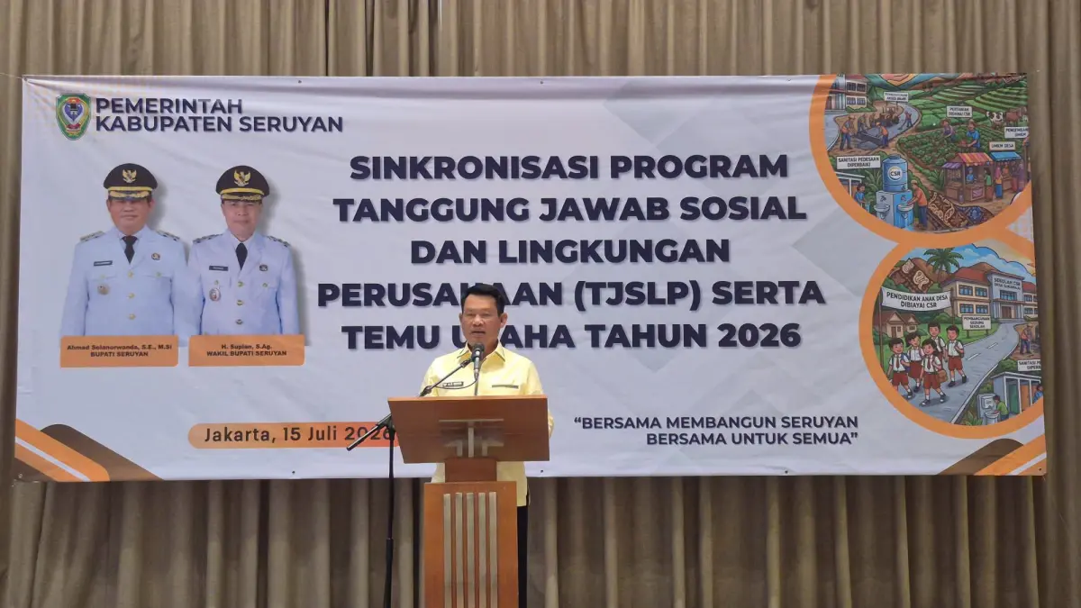 Bupati Seruyan Ahmad Selanorwanda membuka Forum TJSLP Kabupaten Seruyan 2026 di Kuala Pembuang. &nbsp;(RIFANI/RADAR SAMPIT)&nbsp;