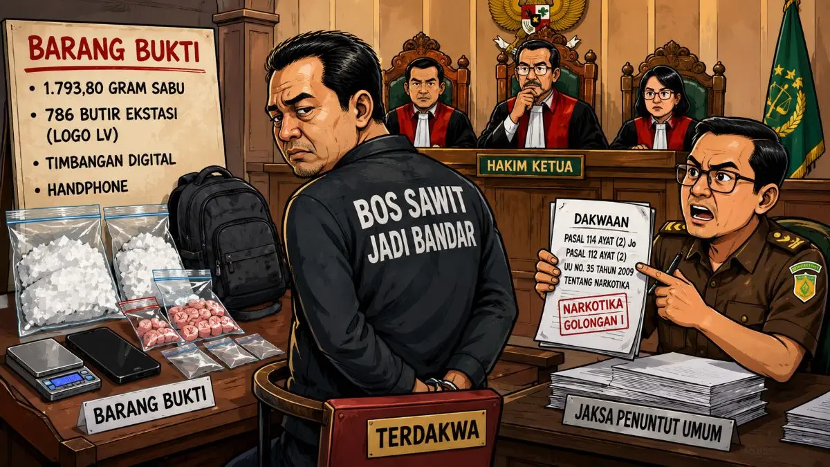 ilustrasi persidangan bandar narkoba 