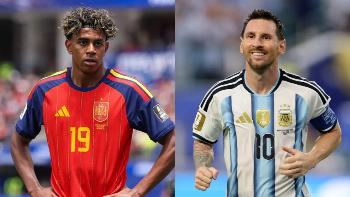 Lamine Yamal dan Leonel Messi (net)