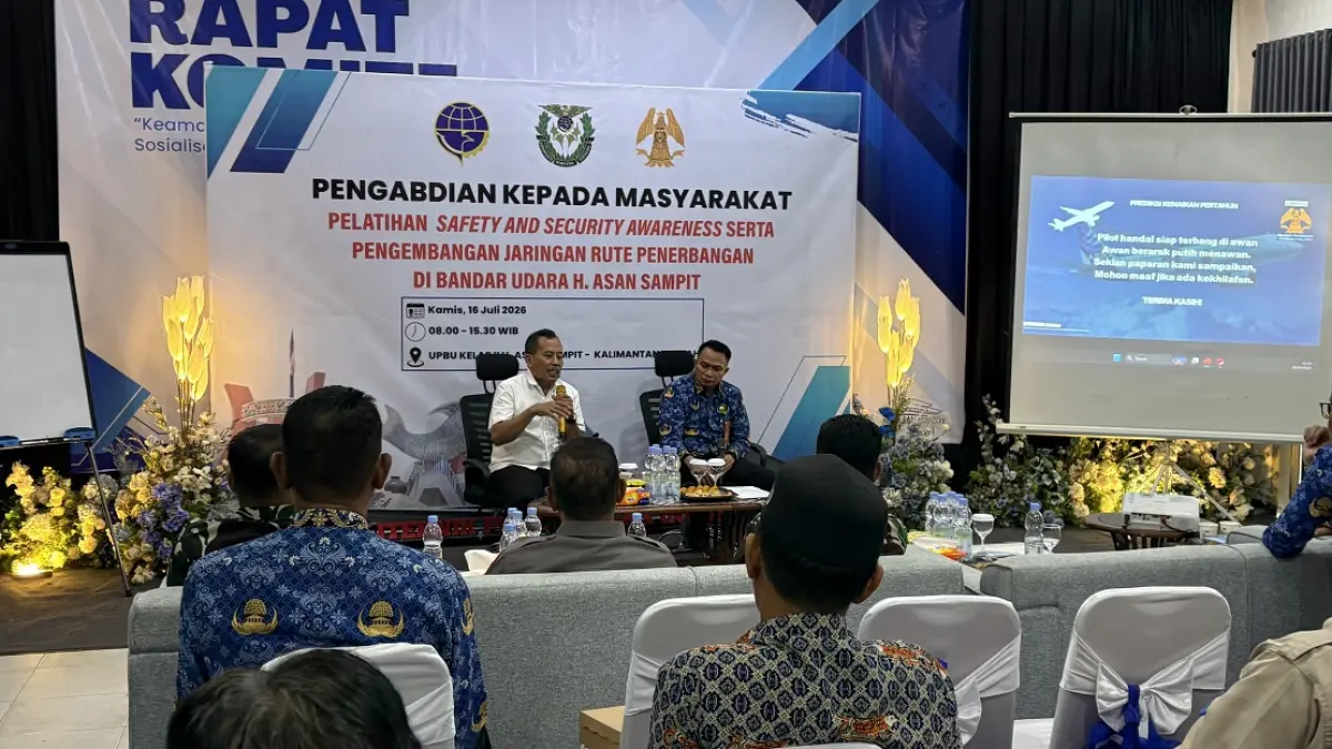 Peserta mengikuti Pelatihan Safety and Security Awareness serta pengembangan jaringan rute penerbangan di Bandara H. Asan Sampit, Kamis (16/7). (YUNI/RADAR SAMPIT)&nbsp;
