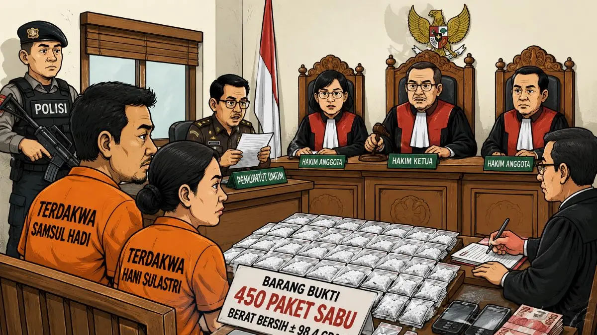 ilustrasi persidangan pasutri kasus narkoba