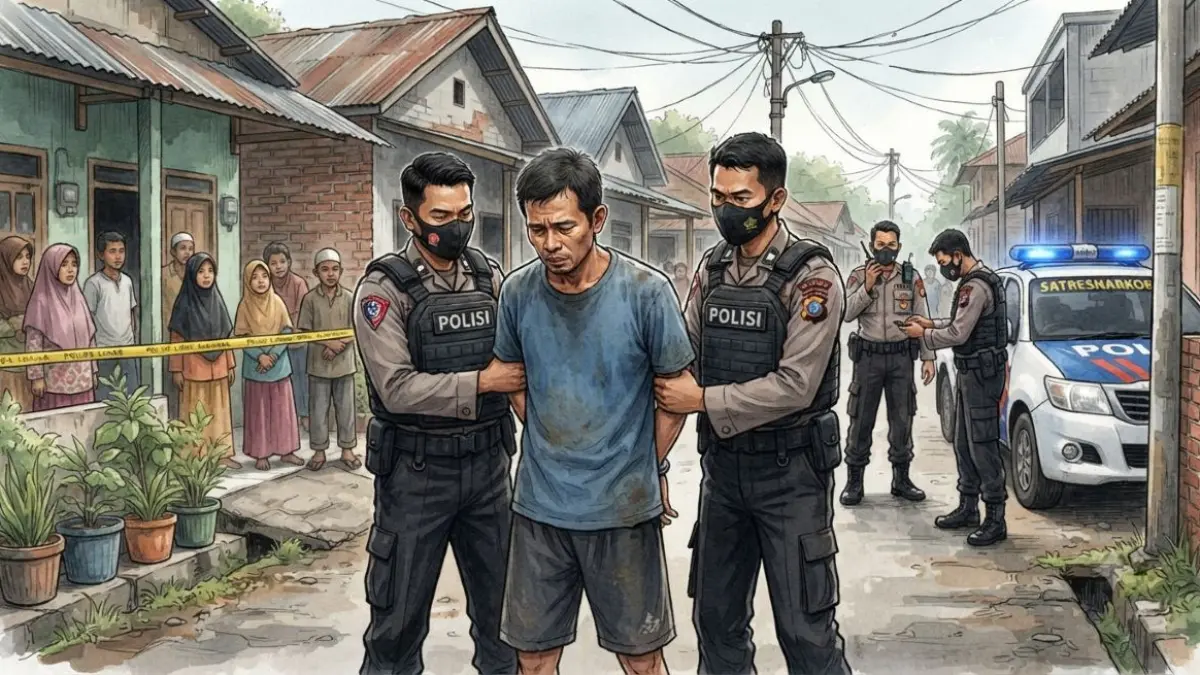 ilustrasi penangkapan budak sabu