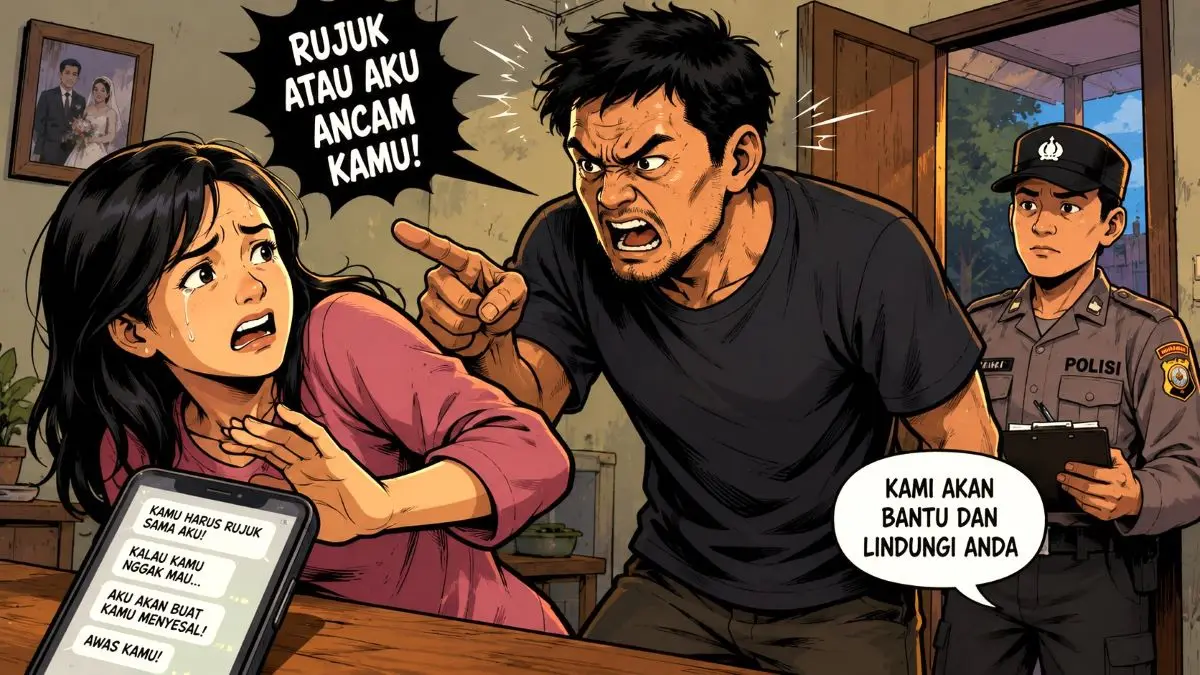 ilustrasi mantan suami mengancam istri