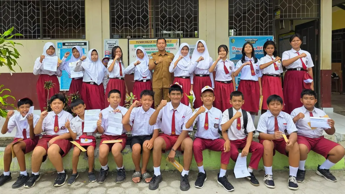 Para peserta didik di salah satu sekolah Kota Palangka Raya.