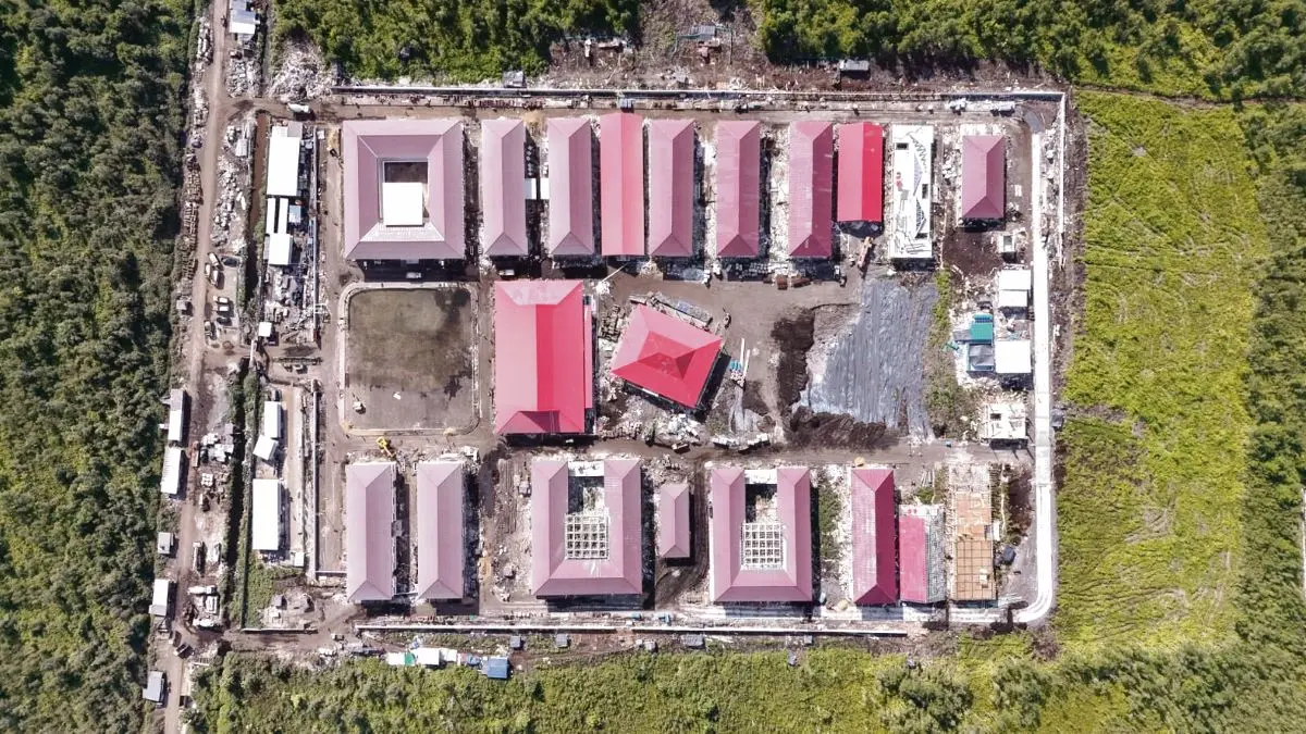 SEKOLAH RAKYAT: Gambar SRT 55 Kotim dari ketinggian 350 meter, Kamis (23/7/2027). FOTO: IST/RADAR SAMPIT 