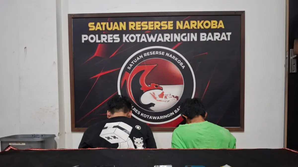 Satuan Reserse Narkoba Polres Kotawaringin Barat menangkap tersangka kasus tindak pidana narkotika. (ist) &nbsp;