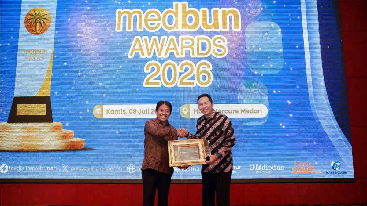 Perwakilan Bumitama Gunajaya Agro (BGA Group) menerima penghargaan Medbun Awards 2026. (ist) 