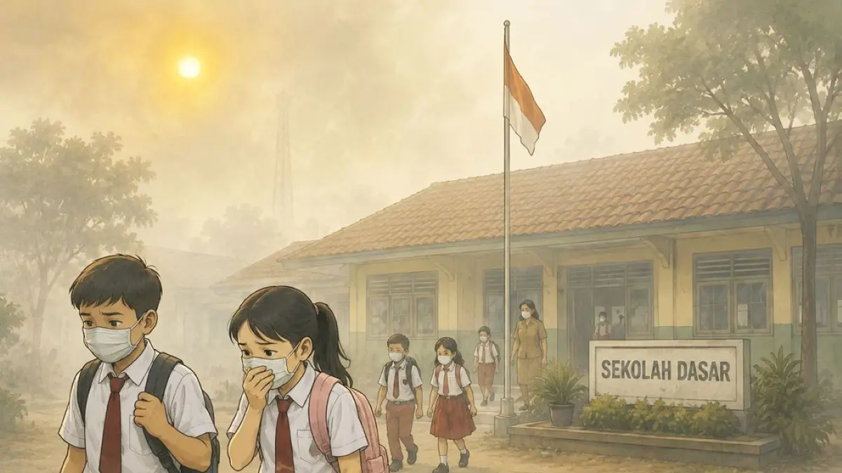 ILUSTRASI: Penyesuaian jam sekolah hingga belajar dari rumah jadi opsi jika kabut asap memburuk di Kotawaringin Timur (Kotim).