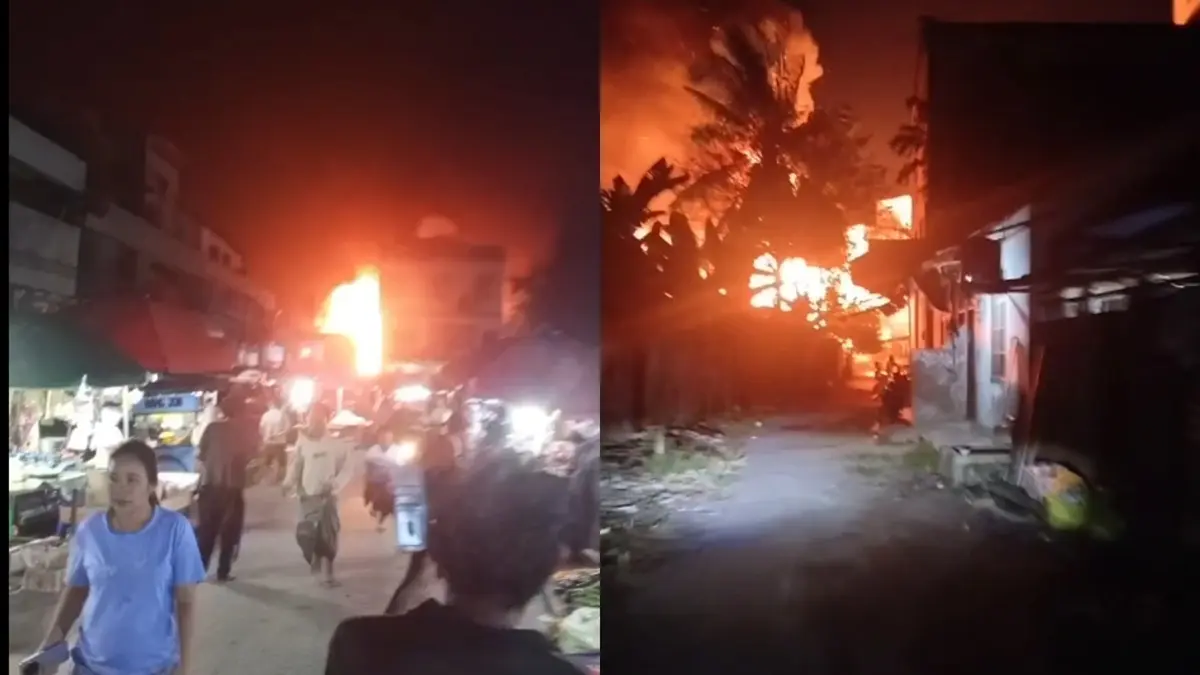 Kebakaran besar terjadi di kawasan Pasar Besar Palangka Raya, Sabtu (1/8) malam. Kobaran api memicu kepanikan warga di sekitar lokasi kejadian.