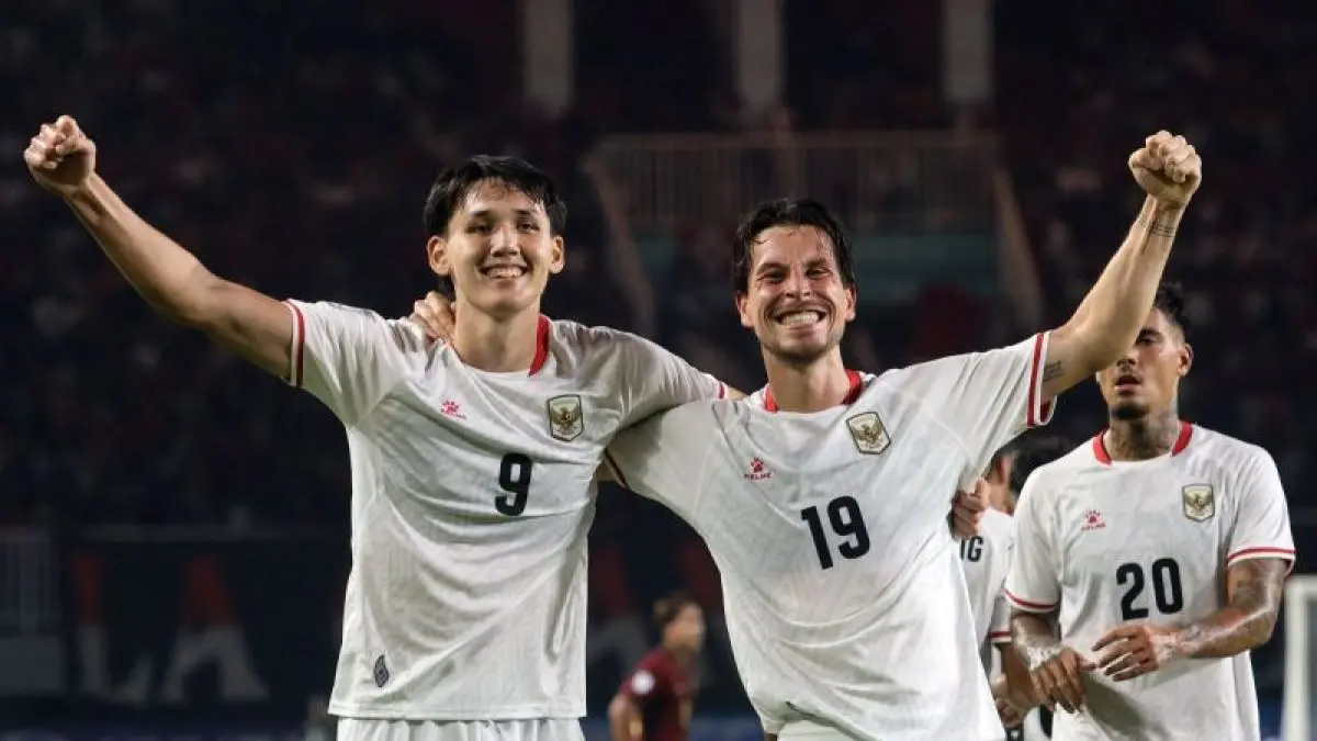 Selebrasi pemain timnas Indonesia usai mencetak salah satu gol di fase grup Piala AFF 2026. (net)