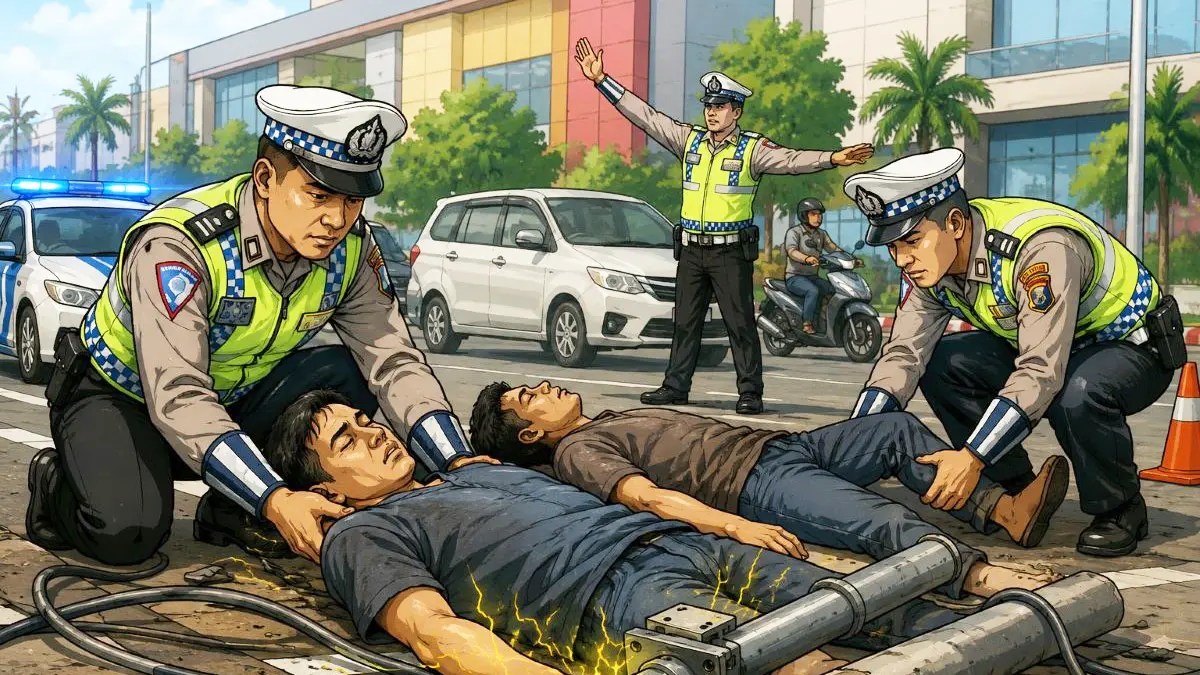 ilustrasi pekerja tersengat listrik