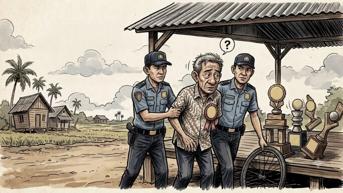 ilustrasi kakek ditangkap polisi karena diduga berbuat asusila