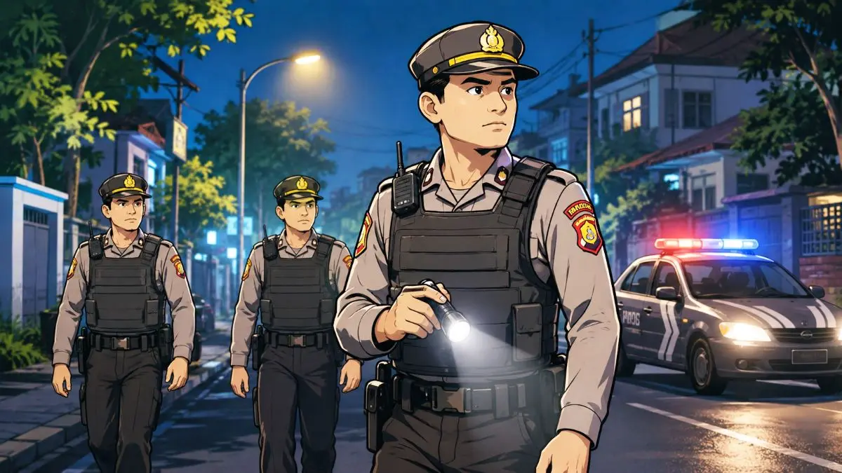 ilustrasi polisi melaksanakan patroli