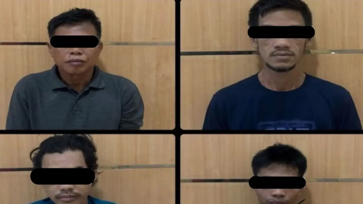 Keempat pelaku masing-masing berinisial SHD (57), IMY (32), EVN (34), dan KPI (40). Mereka ditangkap secara terpisah di sejumlah lokasi di Muara Teweh pada Kamis (6/8/2026).