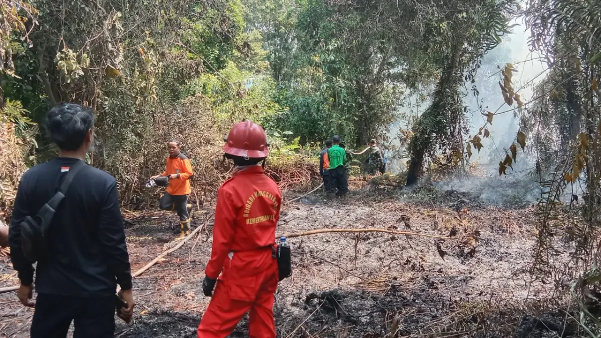 Penanganan Karhutla di wilayah Desa Bagendang Permai, Kecamatan Mentaya Hilir Utara, Minggu (9/8) pagi. (istimewa/Pemdes Bagendang Permai)