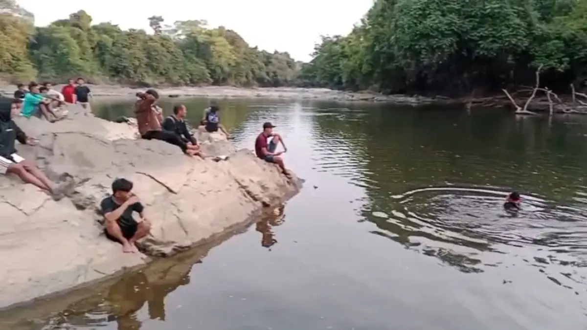 Perairan Sungai Bulik, Kabupaten Lamandau, tempat tenggelamnya dua warga, saat mencari ikan dan kerang Kijing, Minggu (9/8).(istimewa/warga)