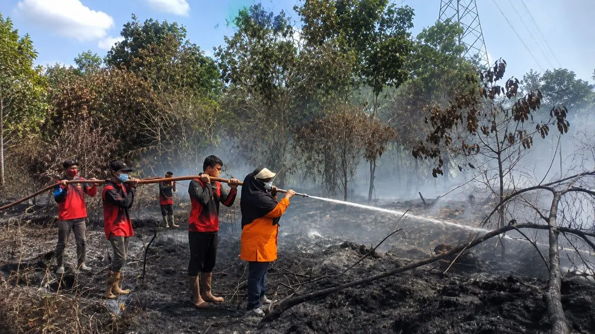KARHUTLA: Wabup Kotim Irawati terlibat dalam penanganan Karhutla, baru-baru ini. FOTO: DOK. DIBUAT MODE AI 