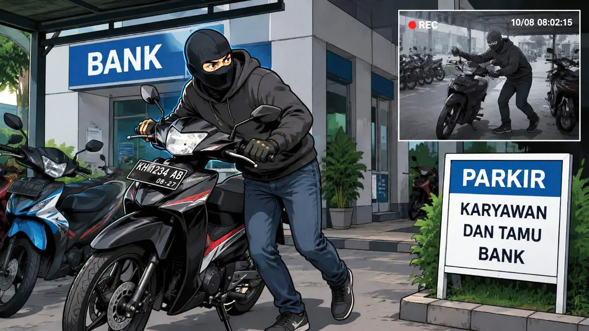ilustrasi maling motor