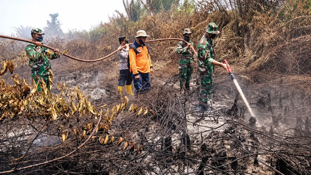 KARHUTLA: Petugas gabungan melaksanakan penanganan Karhutla. FOTO: DOK/RADAR SAMPIT 