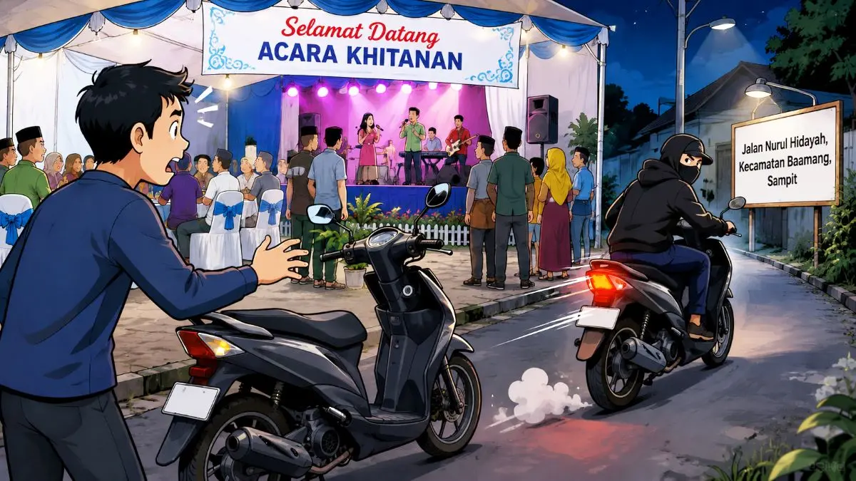 ilustrasi pencurian sepeda motor