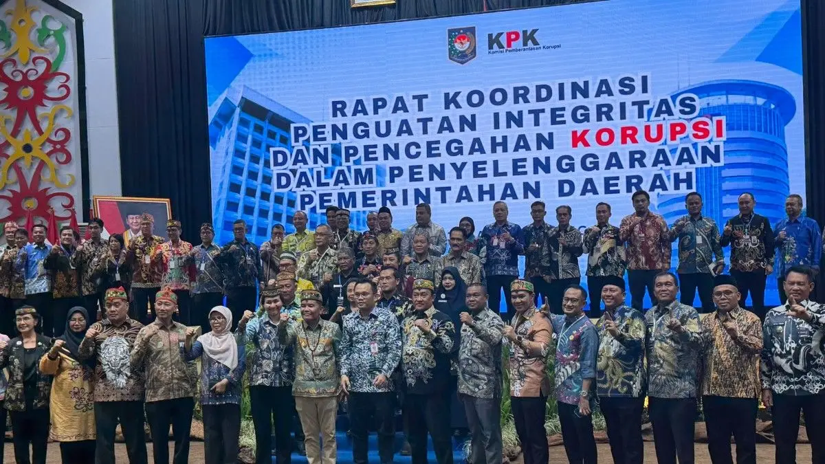 KPK menggelar rapat koordinasi penguatan integritas dan pencegahan korupsi, dalam penyelenggaraan pemerintah daerah, Palangka Raya, Kalimantan Tengah, Kamis (13/8/2026). (ANTARA)