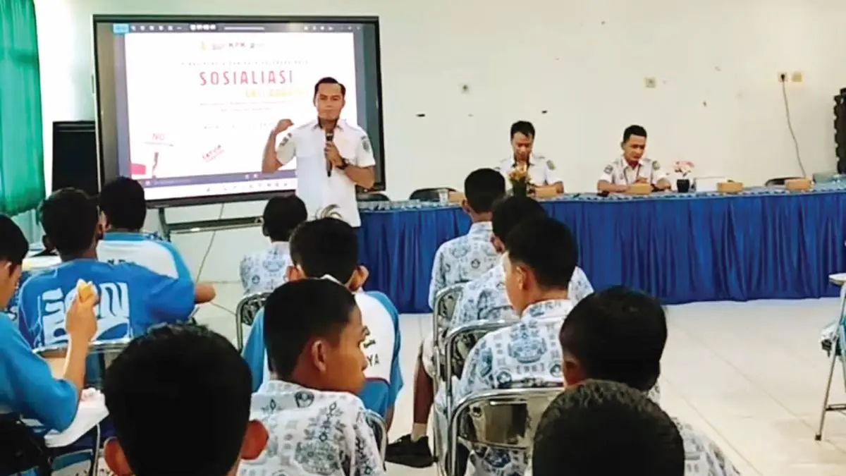 SOSIALISASI : Pendidikan Antikorupsi digelar di Aula SMPN 3 Palangka Raya, Rabu (12/8/2026). FOTO: IST/RADAR SAMPIT