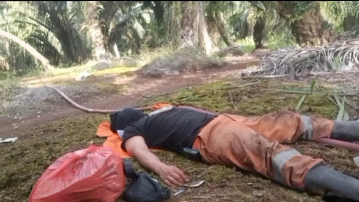 Personel TRC BPBD Kobar lelap dalam tidurnya, usai penanganan Karhutla yang tak kunjung padam di kilometer 13, Jalan Kotawaringin Lama. (BPBD Kobar)

