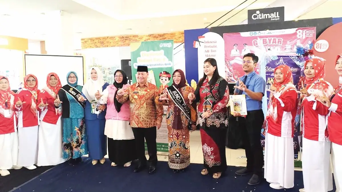 MERIAH: Gebyar PAUD dalam rangka memperingati HUT ke-81 Kemerdekaan Republik Indonesia Tahun 2026, Kamis (20/8/2026). FOTO: YUNI/RADAR SAMPIT 